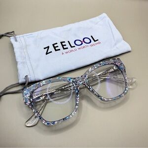 Zeelool Star Confetti Clear Frame Glasses, no prescription